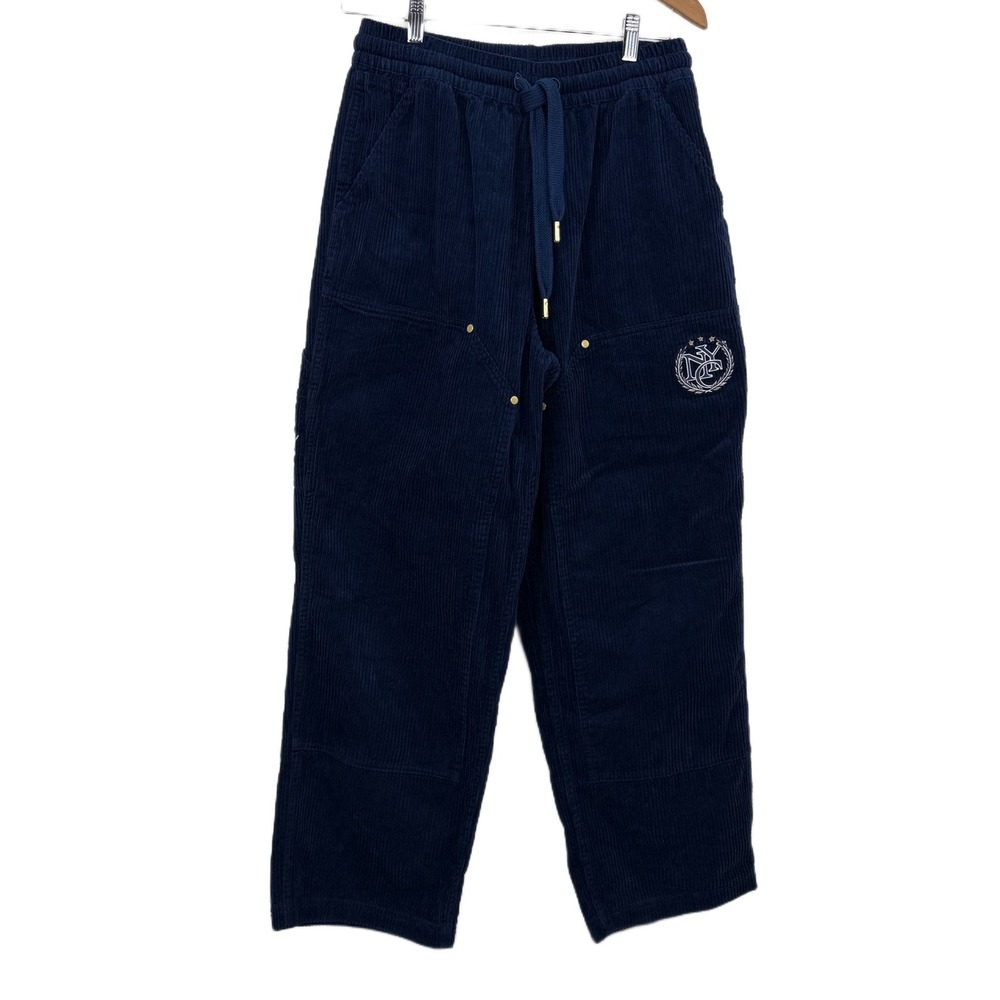 Puma Pants Mens Navy Blue Rhuigi Corduroy Double Knee Carpenter Drawstring Waist